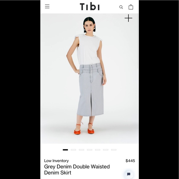 Tibi Dresses & Skirts - 2022 spring Tibi Grey Denim Double Waisted Denim Skirt